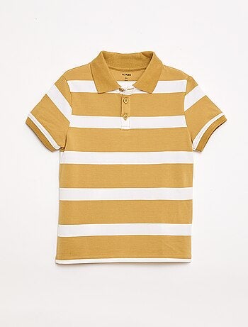 Polo de manga curta em piqué de algodão