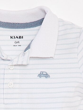 Polo de manga curta em piqué de algodão