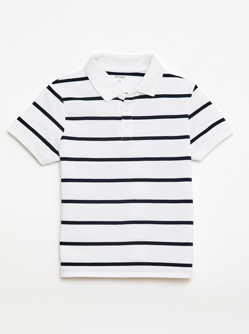 Polo de manga curta em piqué de algodão - Kiabi