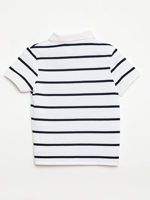 Polo de manga curta em piqué de algodão - Kiabi