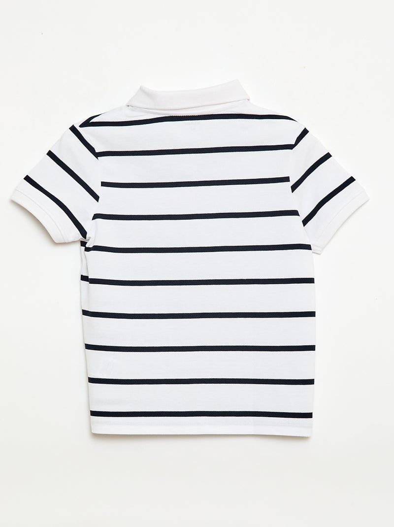 Polo de manga curta em piqué de algodão Branco - Kiabi