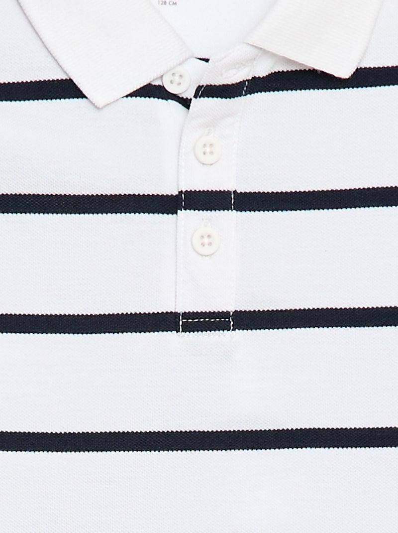 Polo de manga curta em piqué de algodão Branco - Kiabi
