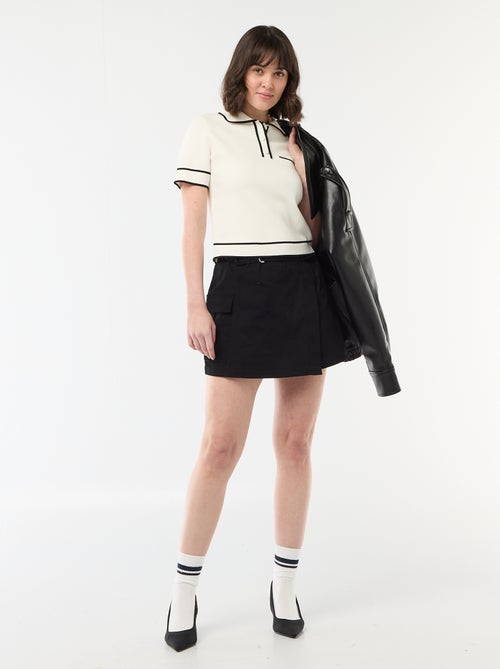 Polo de manga curta em piqué de algodão - Kiabi