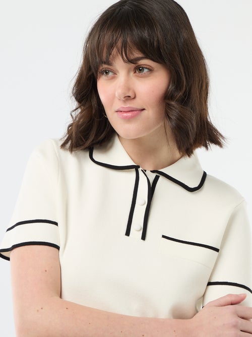 Polo de manga curta em piqué de algodão - Kiabi