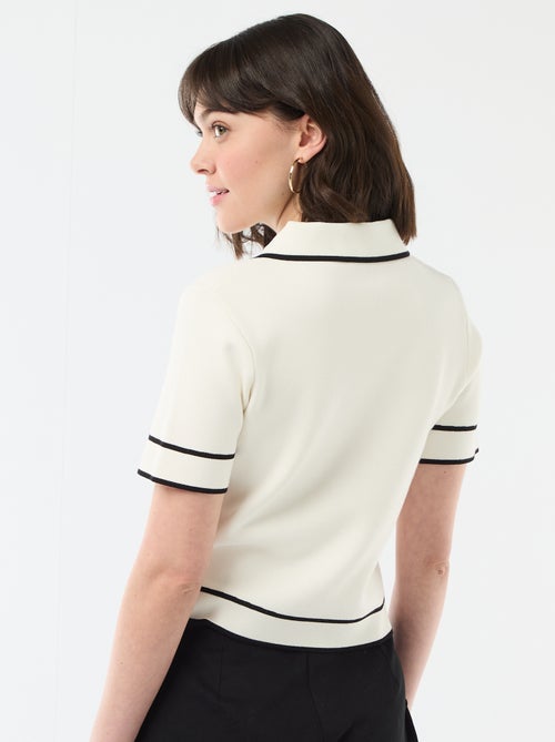 Polo de manga curta em piqué de algodão - Kiabi