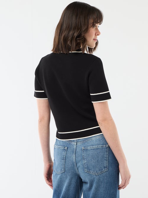 Polo de manga curta em piqué de algodão - Kiabi