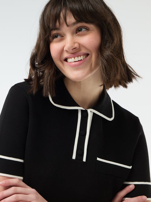 Polo de manga curta em piqué de algodão - Kiabi