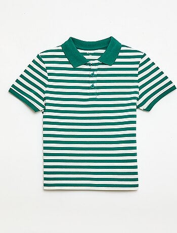 Polo de manga curta em piqué de algodão