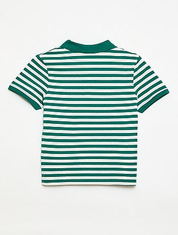 Polo de manga curta em piqué de algodão