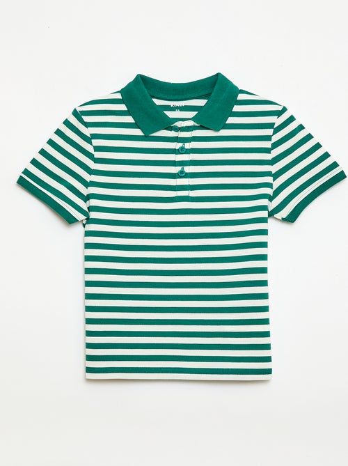 Polo de manga curta em piqué de algodão - Kiabi