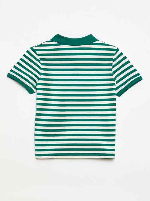 Polo de manga curta em piqué de algodão - Kiabi