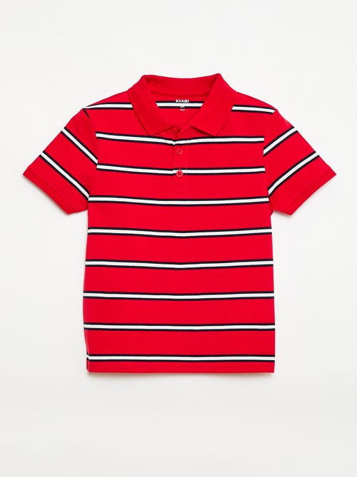 Polo de manga curta em piqué de algodão - Kiabi