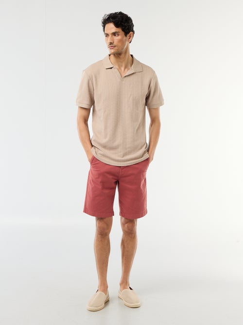 Polo de manga curta em tecido favo de mel - Kiabi