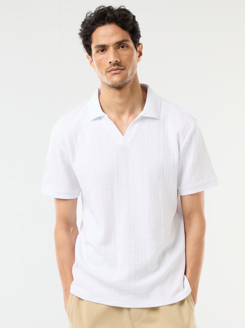 Polo de manga curta em tecido favo de mel - Kiabi