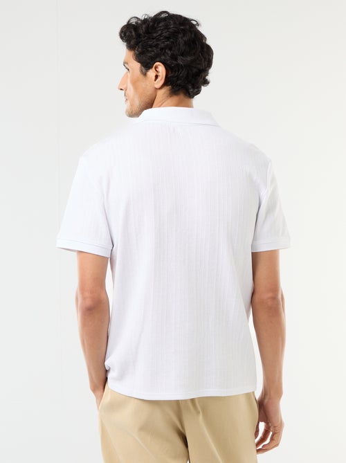 Polo de manga curta em tecido favo de mel - Kiabi