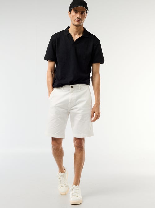 Polo de manga curta em tecido favo de mel - Kiabi