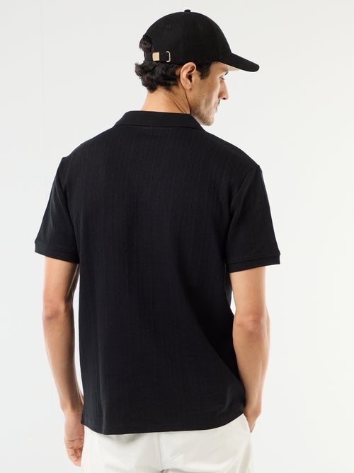 Polo de manga curta em tecido favo de mel - Kiabi