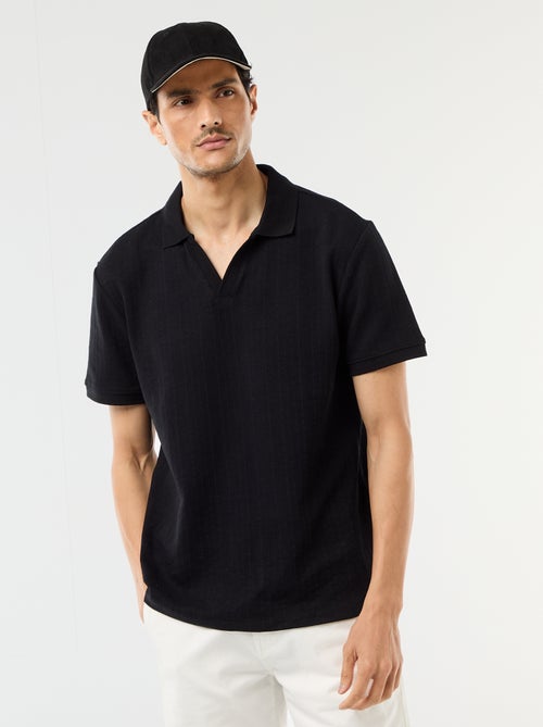 Polo de manga curta em tecido favo de mel - Kiabi