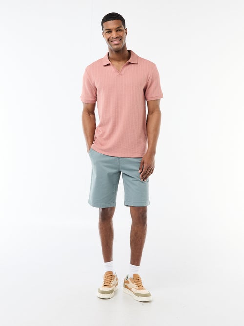 Polo de manga curta em tecido favo de mel - Kiabi