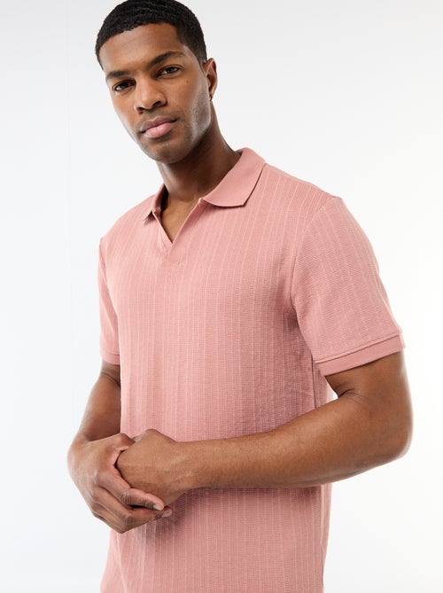 Polo de manga curta em tecido favo de mel - Kiabi