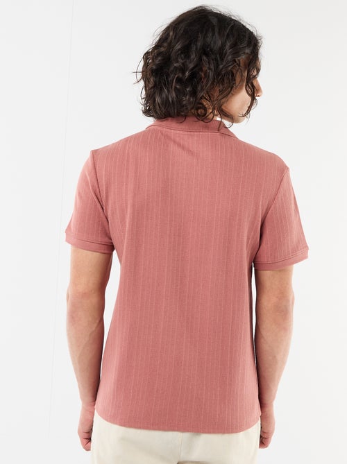 Polo de manga curta em tecido favo de mel - Kiabi