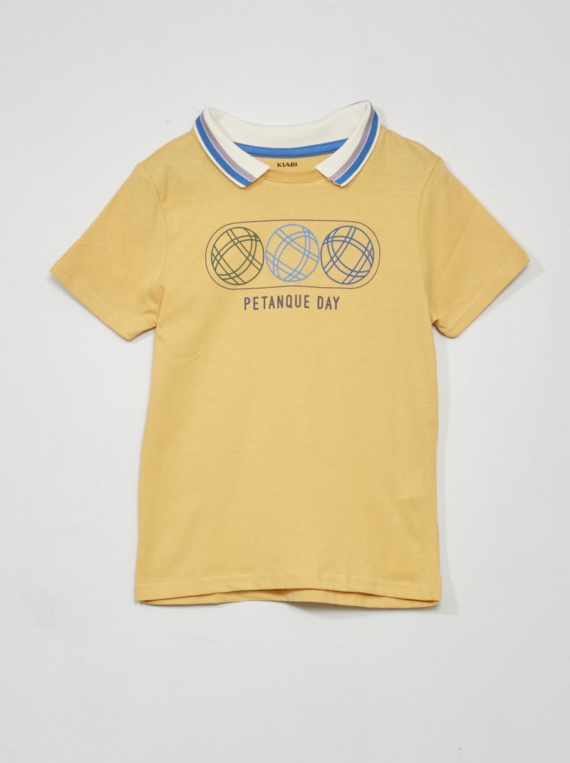 Polo de manga curta 'petanca' AMARELO - Kiabi