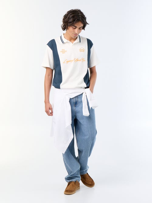Polo de mangas curtas com bordados - Kiabi Polo de mangas curtas com bordados - Kiabi