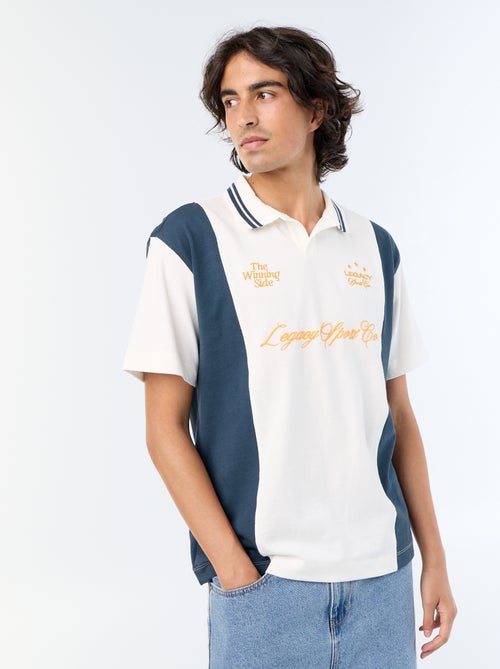 Polo de mangas curtas com bordados - Kiabi Polo de mangas curtas com bordados - Kiabi