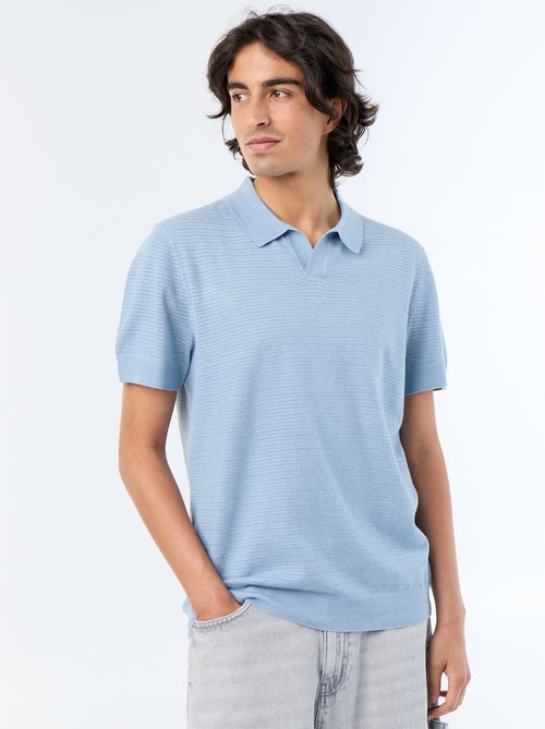 Polo de mangas curtas em malha vazada - Kiabi