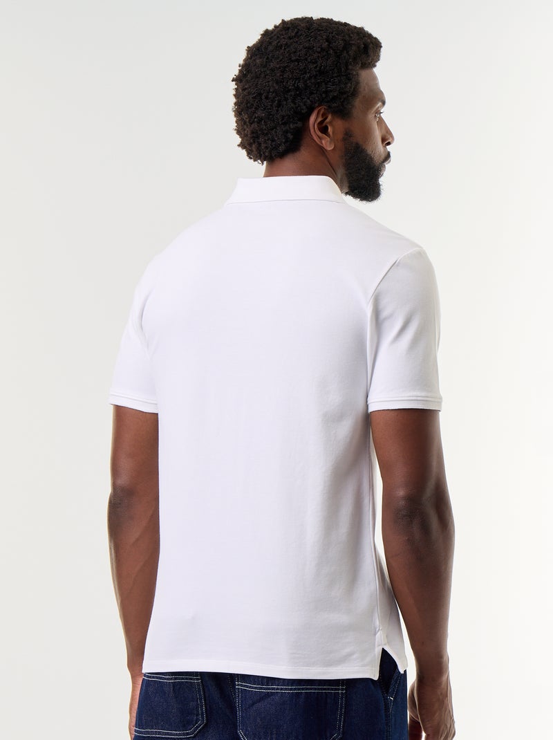 Polo de piqué de algodão Branco - Kiabi