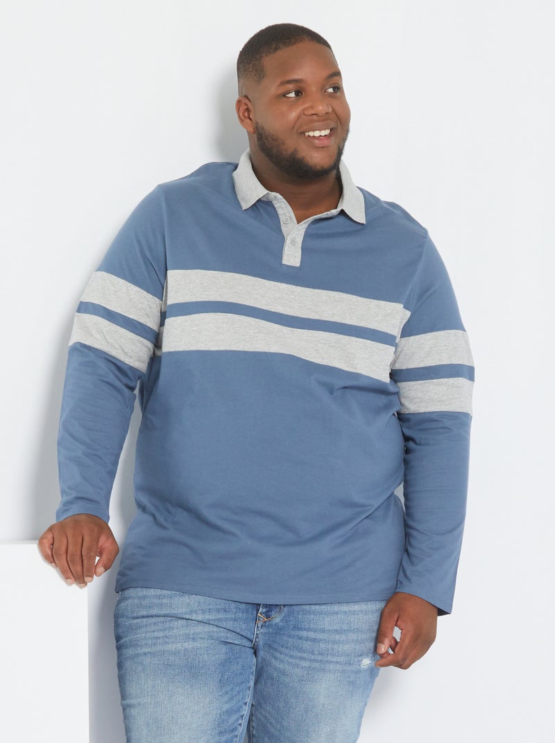 Polo de rugby em jersey AZUL - Kiabi