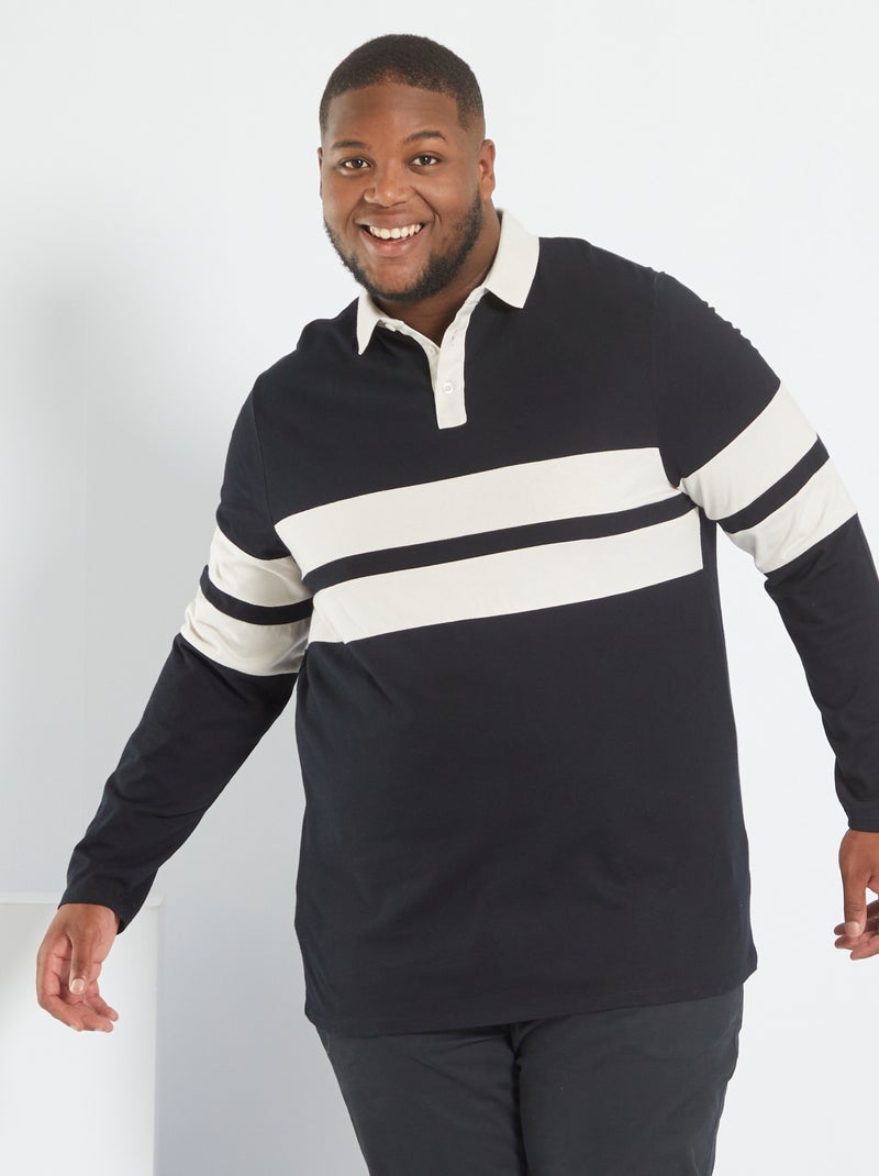 Polo de rugby em jersey Preto - Kiabi