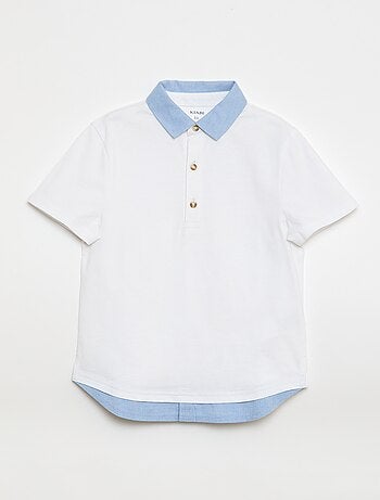 Polo efeito 2 em 1 de mangas curtas