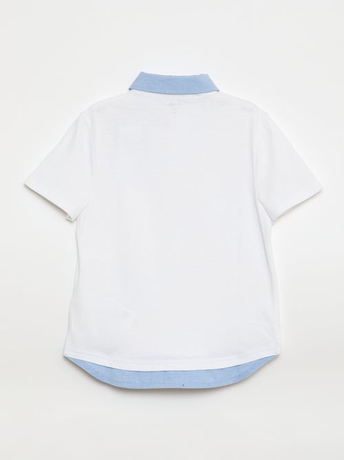 Polo efeito 2 em 1 de mangas curtas - Kiabi