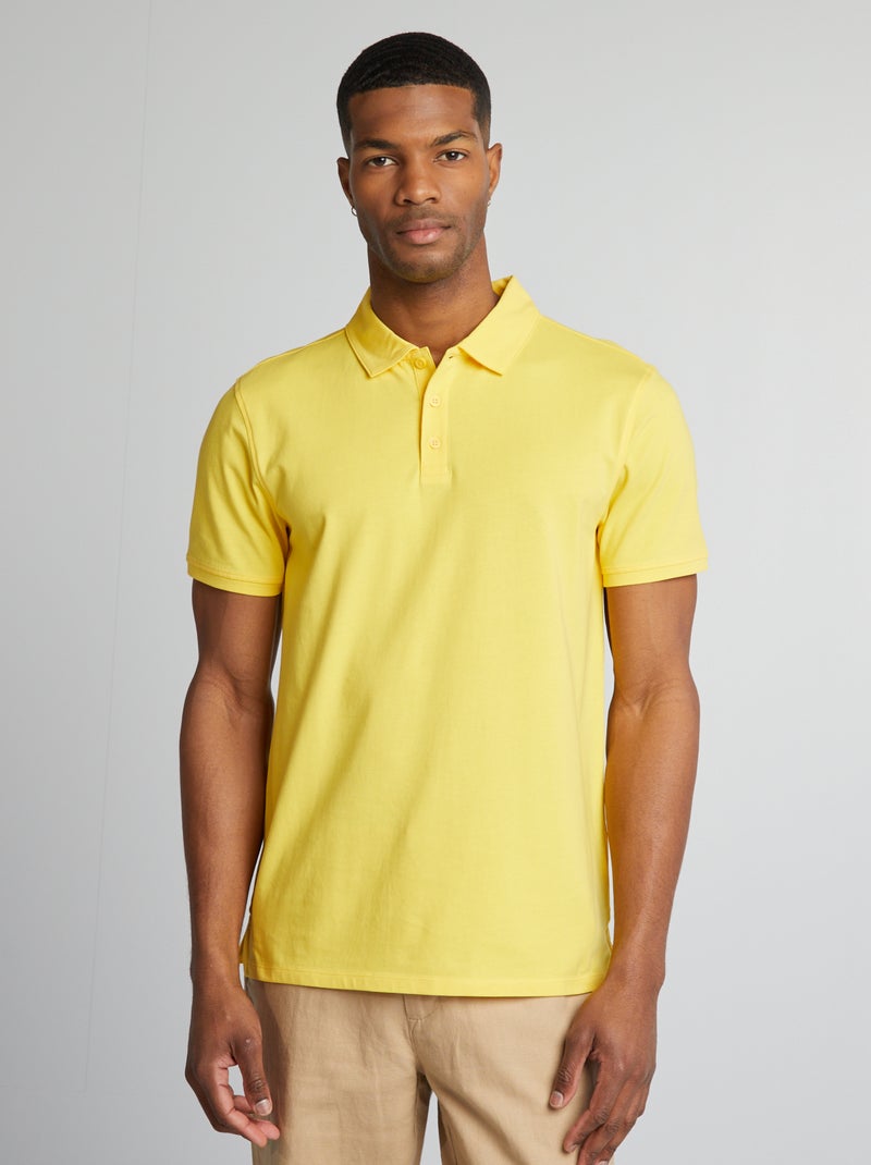 Polo elástico slim fit AMARELO - Kiabi