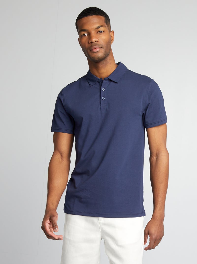 Polo elástico slim fit PRETO - Kiabi