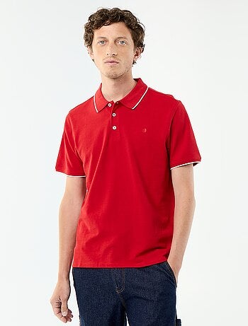 Polo em algodão liso para homem com gola polo