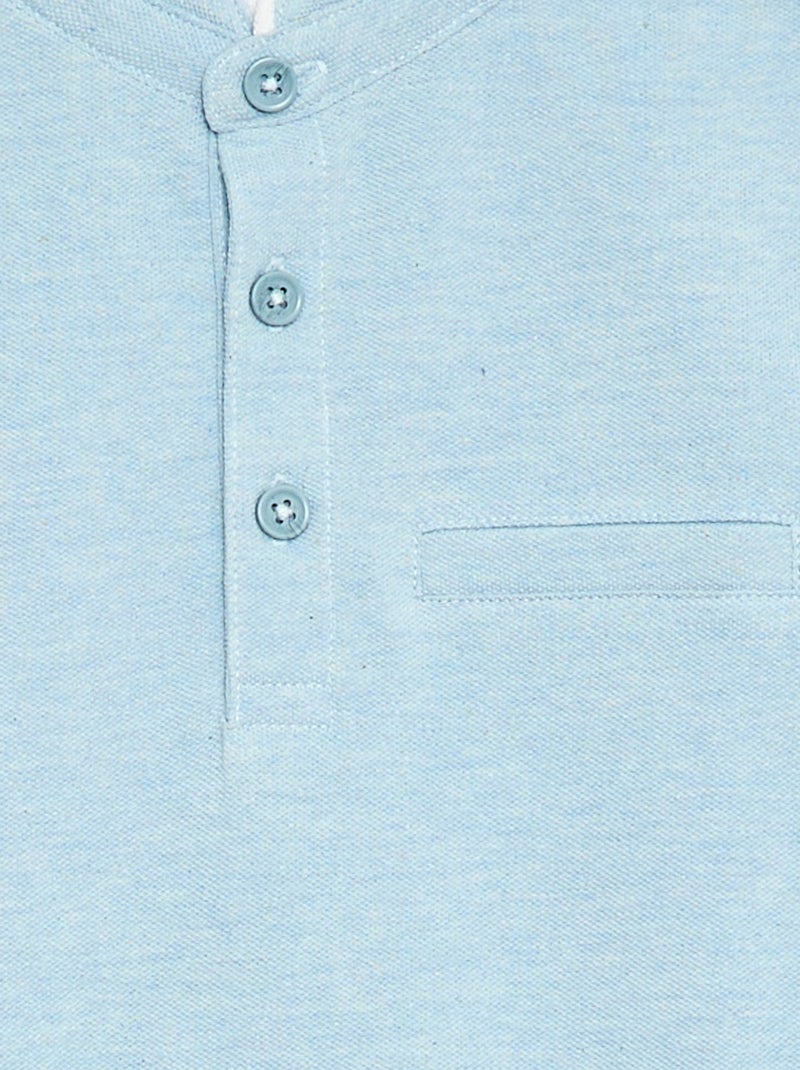 Polo em algodão piqué Azul - Kiabi