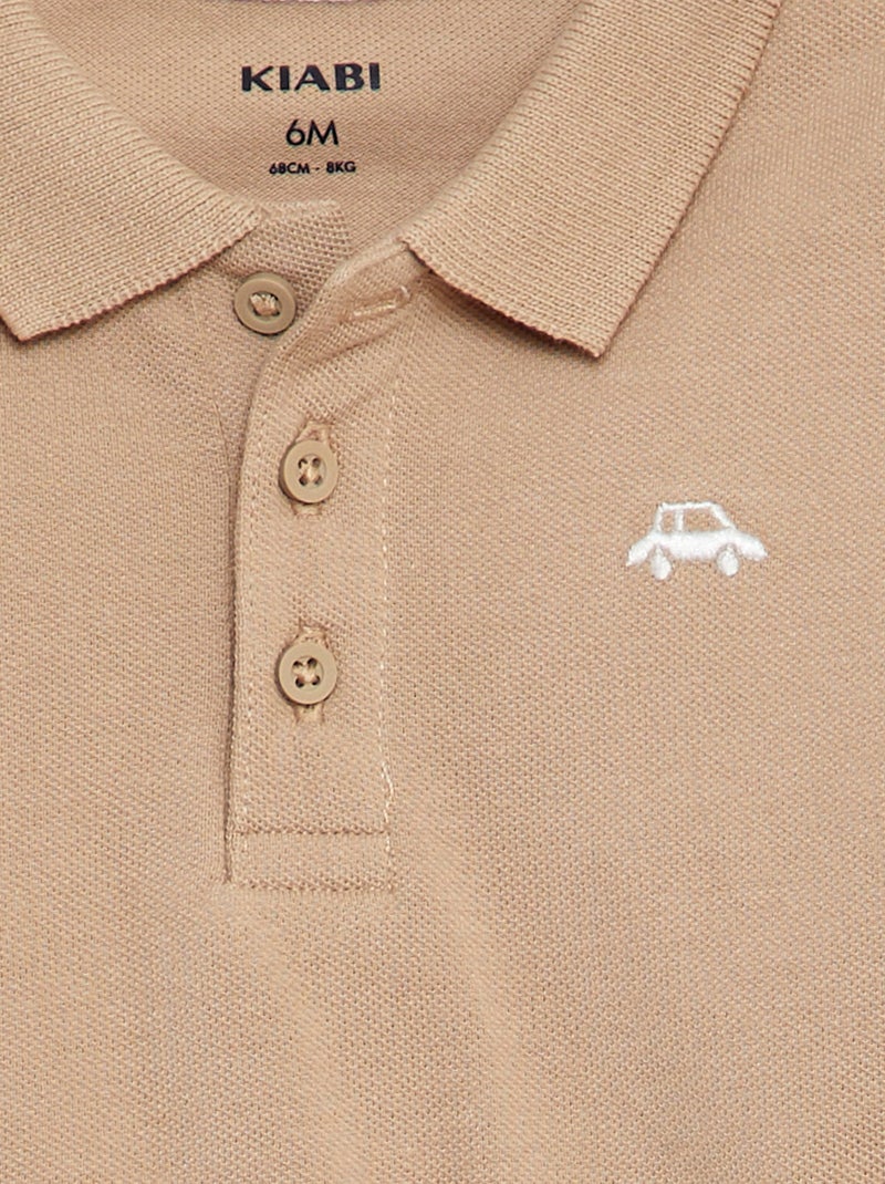 Polo em algodão piqué BEGE - Kiabi