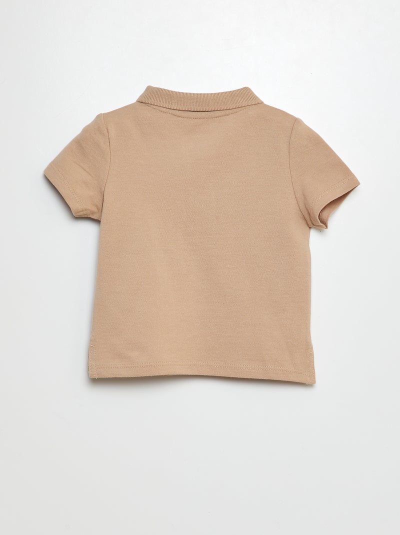 Polo em algodão piqué BEGE - Kiabi