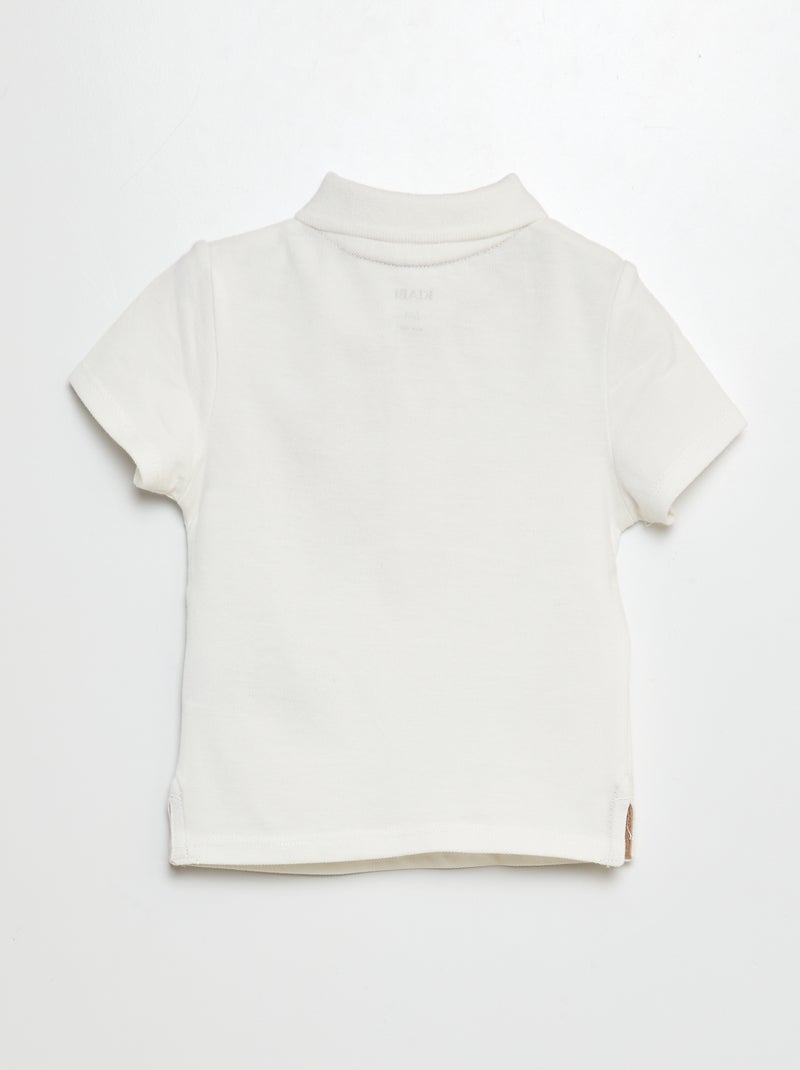 Polo em algodão piqué BRANCO - Kiabi