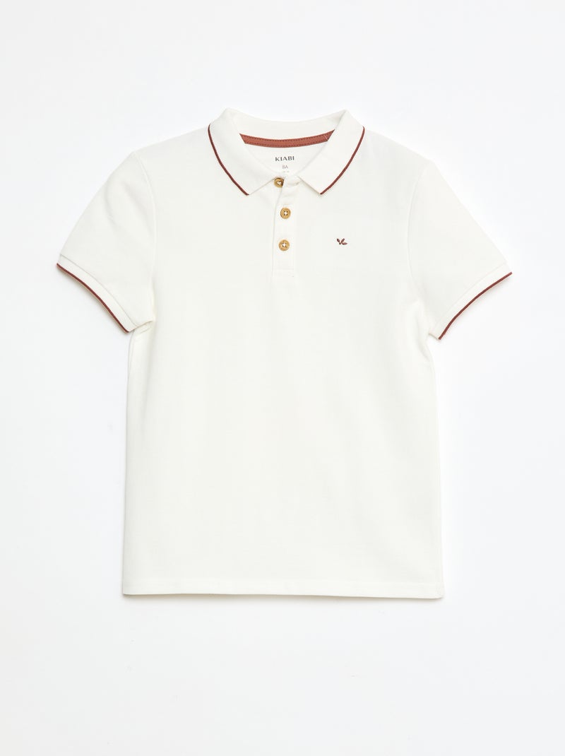 Polo em algodão piqué Branco - Kiabi