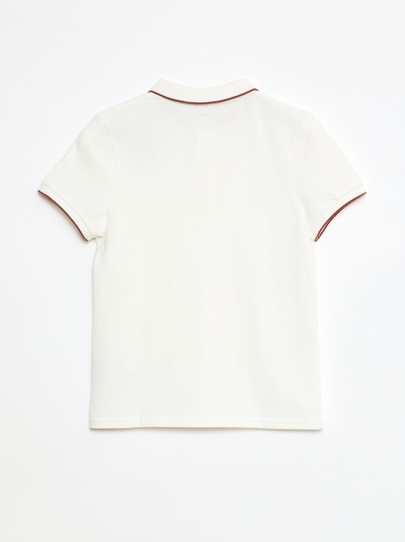 Polo em algodão piqué Branco - Kiabi