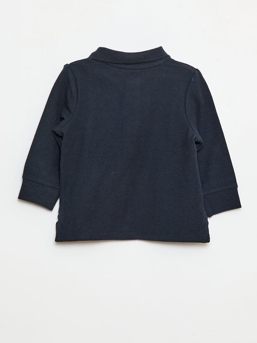 Polo em algodão piqué de mangas compridas - Kiabi