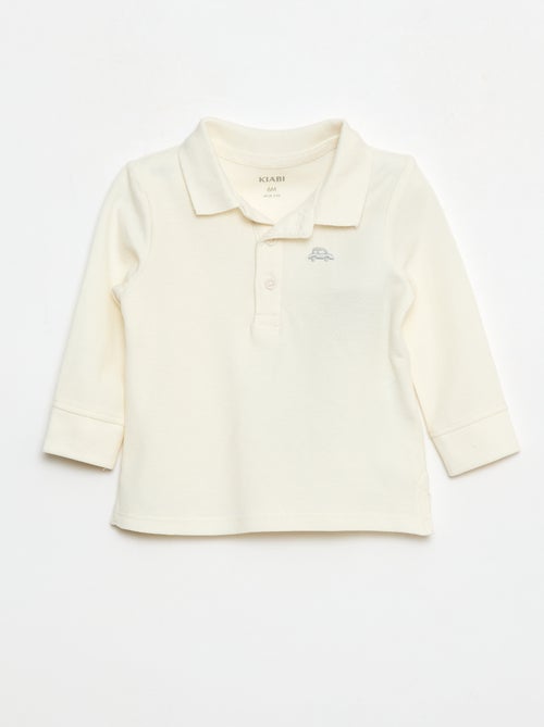 Polo em algodão piqué de mangas compridas - Kiabi
