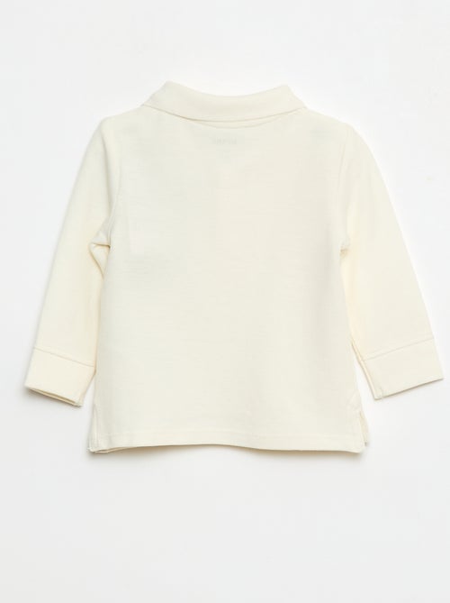 Polo em algodão piqué de mangas compridas - Kiabi