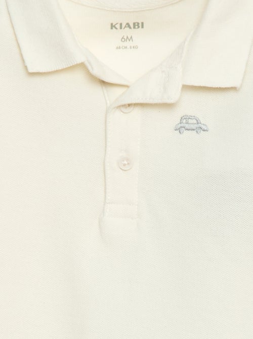 Polo em algodão piqué de mangas compridas - Kiabi