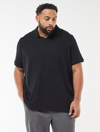 Polo em algodão stretch de mangas curtas
