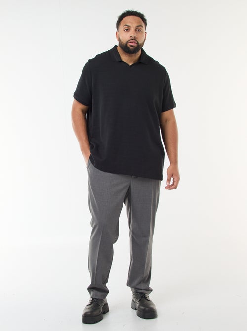 Polo em algodão stretch de manga curta - Kiabi