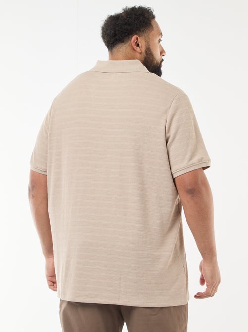 Polo em algodão stretch de mangas curtas - Kiabi